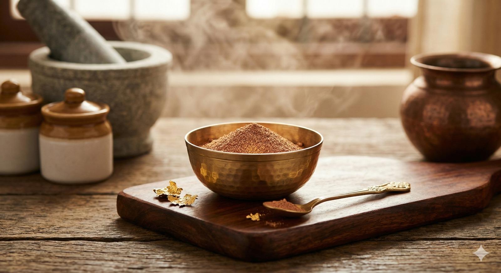 Traditional Ayurvedic gold bhasma preparation